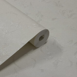 Papel de Parede Folhas Off White c/ Brilho - PDF0008