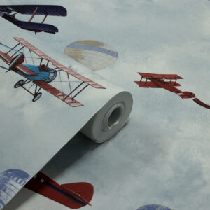 Papel de Parede Infantil Nuvens, Balões e Aviões PDI3101
