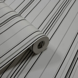 Papel de Parede Listras Preto, Cinza e Branco PDS6023