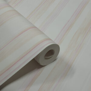Papel de Parede Listras Rosa, Creme e Marrom PDS6013