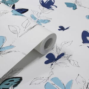 Papel de Parede Infantil Borboleta Tons em Azul - PDI6002