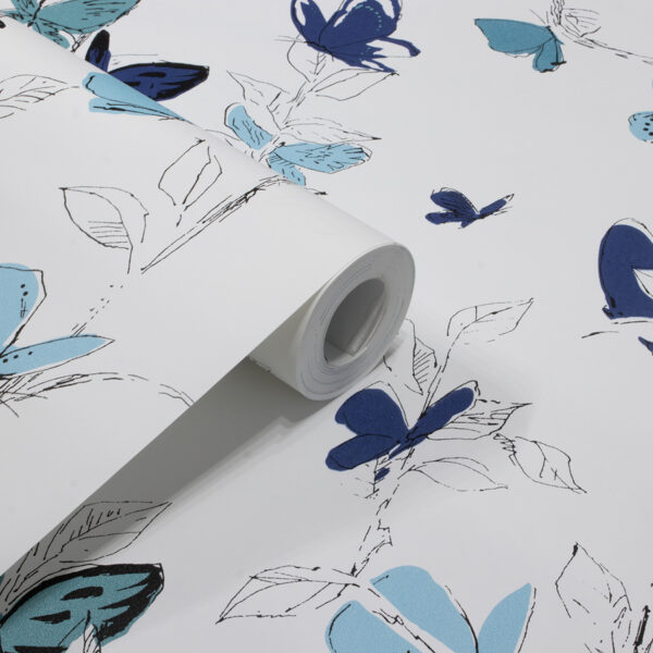 Papel de Parede Infantil Borboleta Tons em Azul - PDI6002
