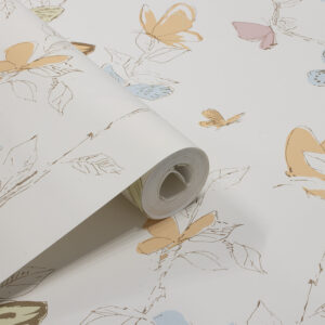 Papel de Parede Infantil Borboleta Verde com Amarelo - PDI6004