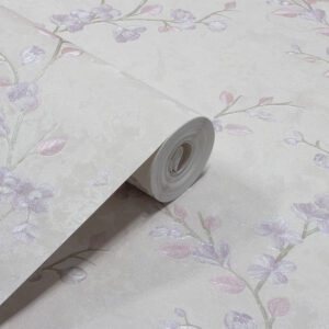 Papel de Parede Floral Rosa com Lilás - PDF2047
