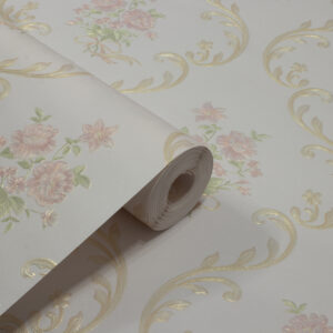 Papel de Parede Floral Damask Rosa c/ Flores PDF1200