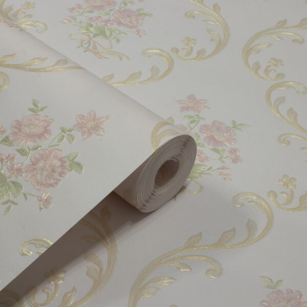 Papel de Parede Floral Damask Rosa c/ Flores PDF1200