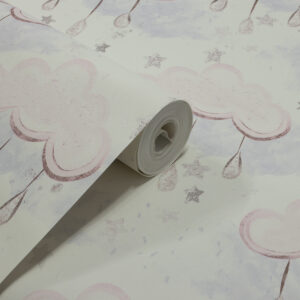 Papel de Parede Infantil Nuvens Rosa - PDI3033