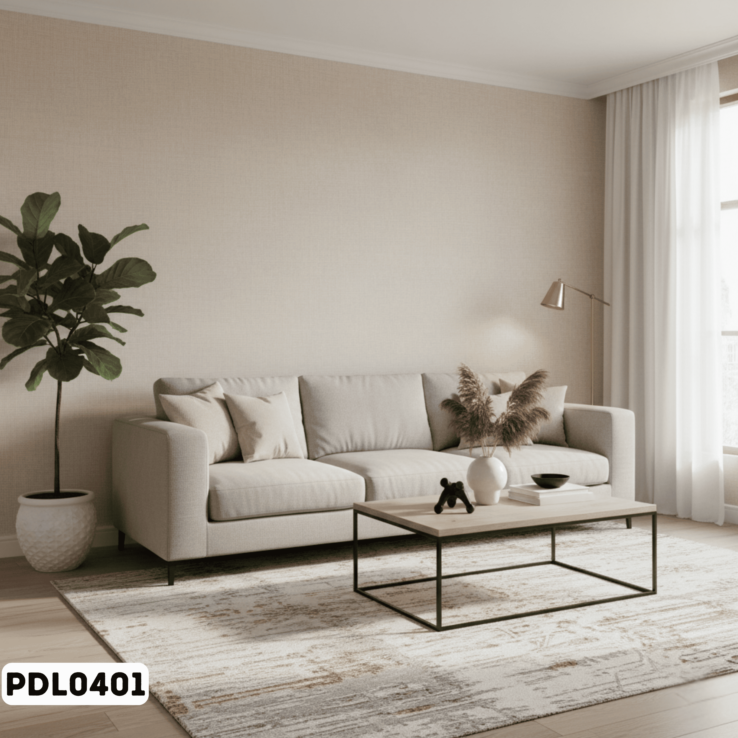 Papel de Parede Vinilico Linho Creme PDL0401 - Imagem 2